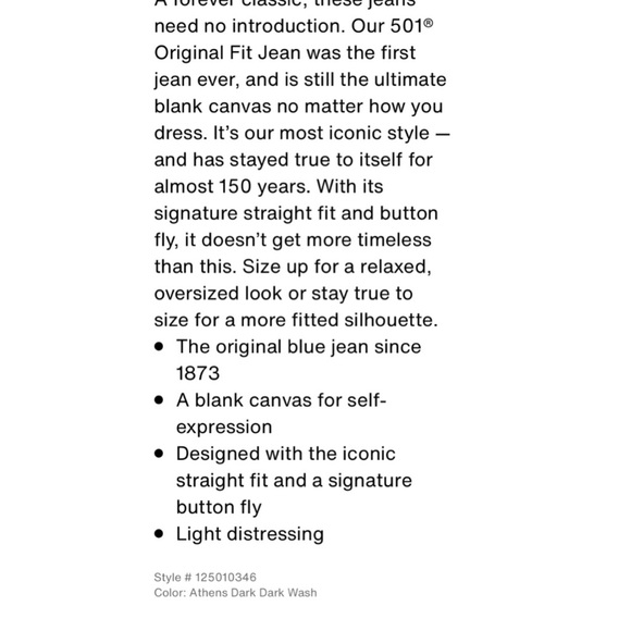 Levi’s 501- NEW WITH TAGS - Picture 10 of 11